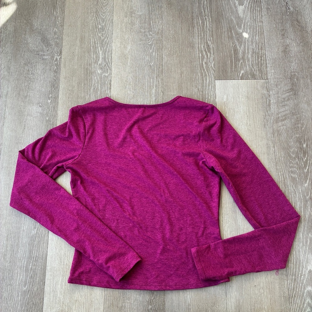 soft long sleeve top thumb holes Square neck stretchy activewear lounge ballet - Picture 5 of 5
